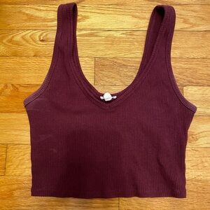 Garage Maroon Cropped Tank Top
